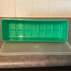 70's Green Tupperware Storage Container with Lid - 70's Tupperware - Toy Storage